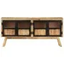 Aparador de madera maciza de mango marrón y negro 160x30x76 cm de vidaXL, Aparadores - Ref: Foro24-353306, Precio: 474,56 €, ...