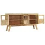 Aparador de madera maciza de mango marrón y negro 160x30x76 cm de vidaXL, Aparadores - Ref: Foro24-353306, Precio: 474,56 €, ...