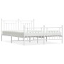 Metal bed frame with headboard and footboard white 183x213 cm by vidaXL, Beds and slatted bases - Ref: Foro24-353609, Price: ...