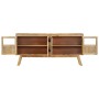 Braunes und schwarzes Sideboard aus massivem Mangoholz, 160 x 30 x 76 cm von vidaXL, Sideboards - Ref: Foro24-353306, Preis: ...