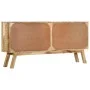 Aparador de madera maciza de mango marrón y negro 160x30x76 cm de vidaXL, Aparadores - Ref: Foro24-353306, Precio: 474,56 €, ...