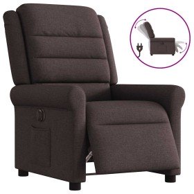 Sillón reclinable eléctrico tela marrón oscuro Sillón reclinable eléctrico tela marrón oscuro
