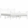 Estructura cama metal con cabecero y pie cama blanco 183x213 cm de vidaXL, Camas y somieres - Ref: Foro24-353609, Precio: 143...