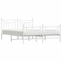 Metal bed frame with headboard and footboard white 183x213 cm by vidaXL, Beds and slatted bases - Ref: Foro24-353609, Price: ...