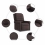 Sillón reclinable eléctrico tela marrón oscuro