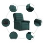Sillón reclinable eléctrico tela verde oscuro
