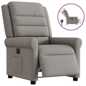 Sillón reclinable eléctrico tela gris taupé en Sillones | Comprar online en Foro24