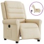 Sillón reclinable eléctrico de tela crema