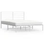 Metal bed frame with white headboard 120x190 cm by vidaXL, Beds and slatted bases - Ref: Foro24-352365, Price: 99,21 €, Disco...