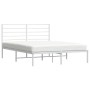Bettgestell aus Metall mit weißem Kopfteil 120x190 cm von vidaXL, Betten und Lattenroste - Ref: Foro24-352365, Preis: 99,68 €...
