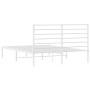 Bettgestell aus Metall mit weißem Kopfteil 120x190 cm von vidaXL, Betten und Lattenroste - Ref: Foro24-352365, Preis: 99,68 €...