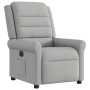 Sillón reclinable eléctrico de tela gris nube
