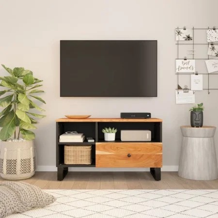 TV-Schrank aus Akazienholz und Holzwerkstoff, 80 x 33 x 46 cm von vidaXL, TV-Möbel - Ref: Foro24-351975, Preis: 78,98 €, Raba...