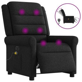 Sillón reclinable de masaje eléctrico tela negro Sillón reclinable de masaje eléctrico tela negro