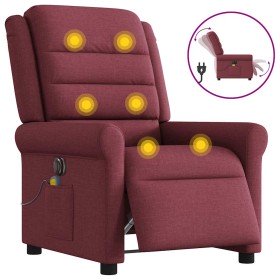 Sillón de masaje reclinable eléctrico tela rojo tinto Sillón de masaje reclinable eléctrico tela rojo tinto