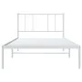 Metal bed frame with white headboard 107x203 cm by vidaXL, Beds and slatted bases - Ref: Foro24-352525, Price: 66,86 €, Disco...