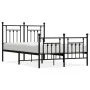 Bed frame with headboard and footboard black metal 120x190 cm by vidaXL, Beds and slatted bases - Ref: Foro24-353552, Price: ...
