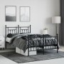 Bed frame with headboard and footboard black metal 120x190 cm by vidaXL, Beds and slatted bases - Ref: Foro24-353552, Price: ...