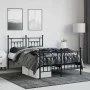 Bed frame with headboard and footboard black metal 120x190 cm by vidaXL, Beds and slatted bases - Ref: Foro24-353552, Price: ...