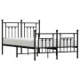 Bed frame with headboard and footboard black metal 120x190 cm by vidaXL, Beds and slatted bases - Ref: Foro24-353552, Price: ...
