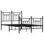 Bed frame with headboard and footboard black metal 120x190 cm by vidaXL, Beds and slatted bases - Ref: Foro24-353552, Price: ...