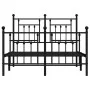 Bed frame with headboard and footboard black metal 120x190 cm by vidaXL, Beds and slatted bases - Ref: Foro24-353552, Price: ...