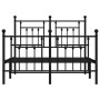 Bettgestell mit Kopf- und Fußteil aus schwarzem Metall, 120 x 190 cm von vidaXL, Betten und Lattenroste - Ref: Foro24-353552,...