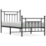 Bed frame with headboard and black metal footboard 90x200 cm by vidaXL, Beds and slatted bases - Ref: Foro24-353548, Price: 9...