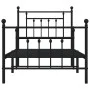 Bettgestell mit Kopfteil und Fußteil aus schwarzem Metall 90x200 cm von vidaXL, Betten und Lattenroste - Ref: Foro24-353548, ...
