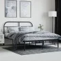 Estructura de cama con cabecero metal negro 140x200 cm de vidaXL, Camas y somieres - Ref: Foro24-353636, Precio: 141,04 €, De...