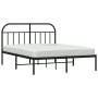 Estructura de cama con cabecero metal negro 140x200 cm de vidaXL, Camas y somieres - Ref: Foro24-353636, Precio: 144,27 €, De...