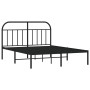 Estructura de cama con cabecero metal negro 140x200 cm de vidaXL, Camas y somieres - Ref: Foro24-353636, Precio: 144,27 €, De...