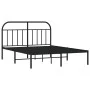 Estructura de cama con cabecero metal negro 140x200 cm de vidaXL, Camas y somieres - Ref: Foro24-353636, Precio: 141,04 €, De...