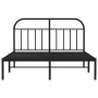 Estructura de cama con cabecero metal negro 140x200 cm de vidaXL, Camas y somieres - Ref: Foro24-353636, Precio: 141,04 €, De...