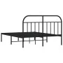 Estructura de cama con cabecero metal negro 140x200 cm de vidaXL, Camas y somieres - Ref: Foro24-353636, Precio: 141,04 €, De...