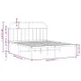 Estructura de cama con cabecero metal negro 140x200 cm de vidaXL, Camas y somieres - Ref: Foro24-353636, Precio: 141,04 €, De...