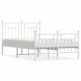 Metal bed frame with headboard and white footboard 120x200 cm by vidaXL, Beds and slatted bases - Ref: Foro24-353602, Price: ...