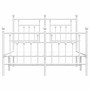 Bettgestell aus Metall mit Kopfteil und weißem Fußteil 120x200 cm von vidaXL, Betten und Lattenroste - Ref: Foro24-353602, Pr...