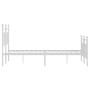 Metal bed frame with headboard and white footboard 120x200 cm by vidaXL, Beds and slatted bases - Ref: Foro24-353602, Price: ...