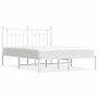 Bettgestell aus weißem Metall mit Kopfteil 140x200 cm von vidaXL, Betten und Lattenroste - Ref: Foro24-353587, Preis: 98,94 €...