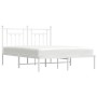 Bettgestell aus weißem Metall mit Kopfteil 140x200 cm von vidaXL, Betten und Lattenroste - Ref: Foro24-353587, Preis: 98,94 €...