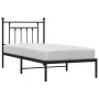 Estructura de cama con cabecero metal negro 90x200 cm de vidaXL, Camas y somieres - Ref: Foro24-353530, Precio: 71,32 €, Desc...