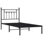 Estructura de cama con cabecero metal negro 90x200 cm de vidaXL, Camas y somieres - Ref: Foro24-353530, Precio: 71,32 €, Desc...