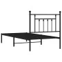 Estructura de cama con cabecero metal negro 90x200 cm de vidaXL, Camas y somieres - Ref: Foro24-353530, Precio: 71,32 €, Desc...