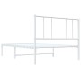 Metallbettgestell mit weißem Kopfteil 75x190 cm von vidaXL, Betten und Lattenroste - Ref: Foro24-352519, Preis: 57,32 €, Raba...
