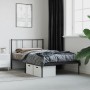 Estructura de cama con cabecero metal negro 75x190 cm