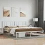 Bettgestell aus Metall mit weißem Kopfteil 180x200 cm von vidaXL, Betten und Lattenroste - Ref: Foro24-352533, Preis: 105,37 ...