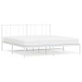 Bettgestell aus Metall mit weißem Kopfteil 180x200 cm von vidaXL, Betten und Lattenroste - Ref: Foro24-352533, Preis: 105,32 ...