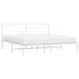 Metal bed frame with white headboard 180x200 cm by vidaXL, Beds and slatted bases - Ref: Foro24-352533, Price: 105,32 €, Disc...
