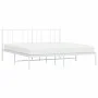 Metal bed frame with white headboard 180x200 cm by vidaXL, Beds and slatted bases - Ref: Foro24-352533, Price: 103,41 €, Disc...